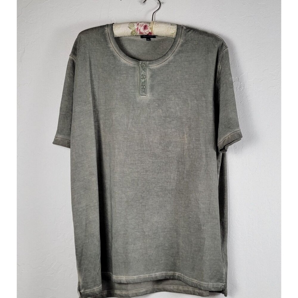 Patrick Assaraf Mens Pima Cotton Blend Stretch Short Sleeve Henley T-Shirt 3XL